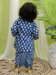 Cotton Dhoti Kurta Set for Boys - Indigo | BR23DK50INA