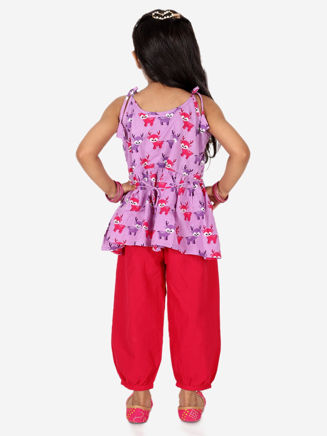 Pure Cotton Ethnic Clothing Set for Girls - 5-6 Y | BR23IW39PRA | DesiQlo