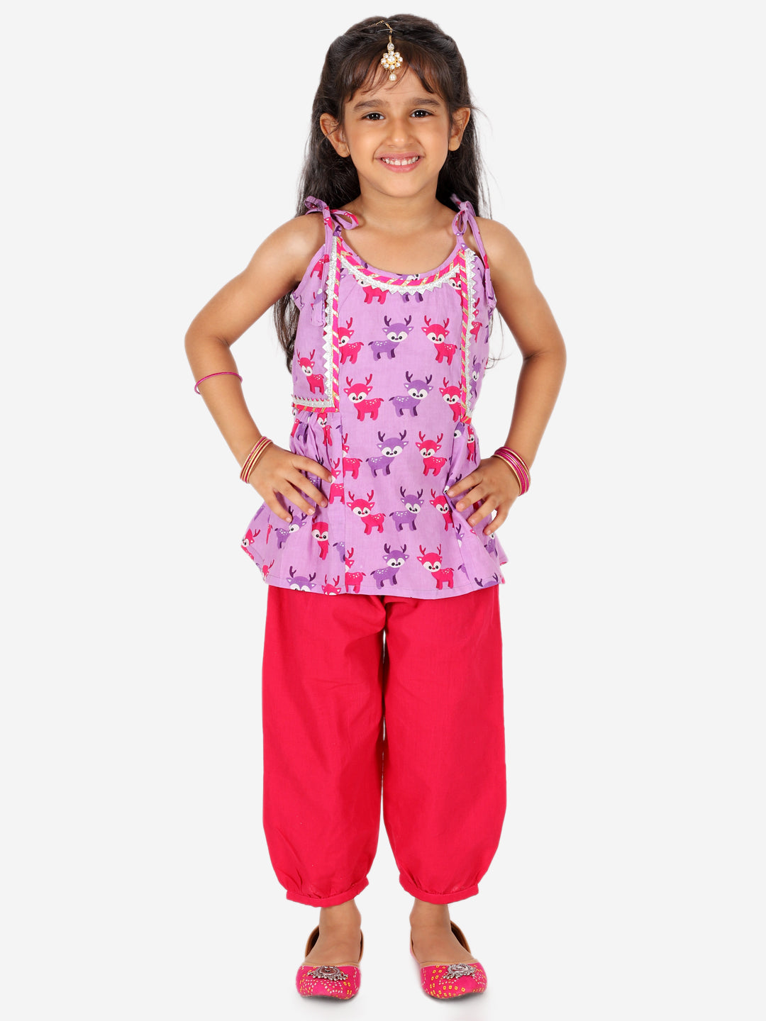 Pure Cotton Ethnic Clothing Set for Girls - 3-4 Y | BR23IW39PRA