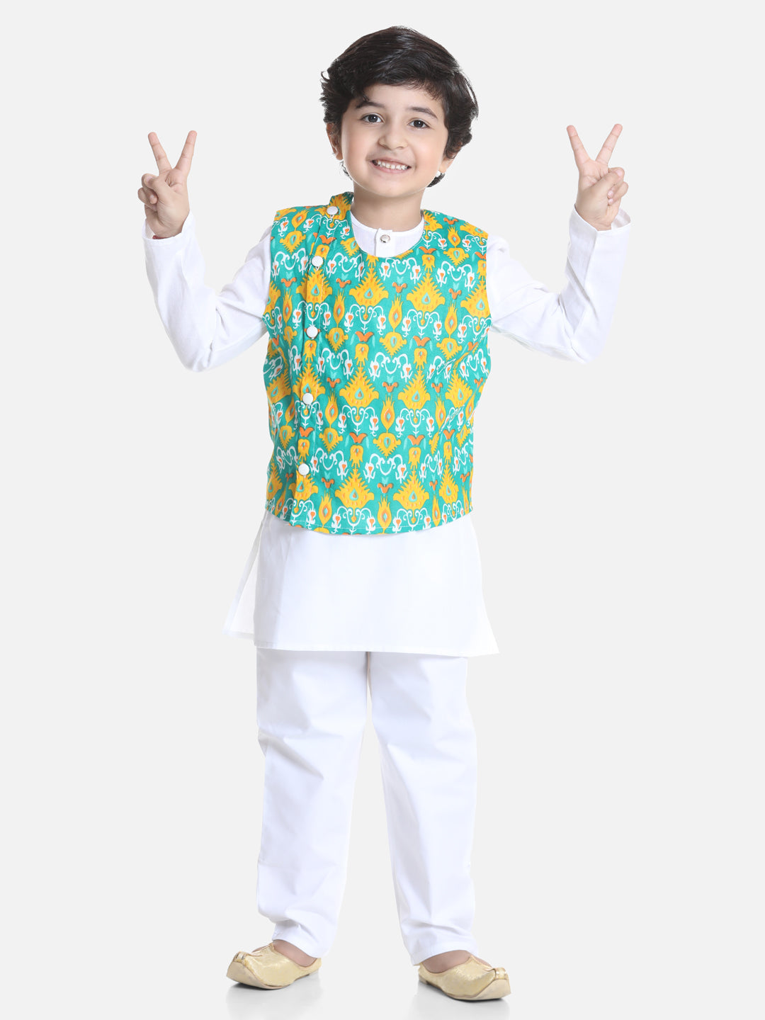 Kurta Pajama Set for Boys - White | BR23KP49WHB | DesiQlo