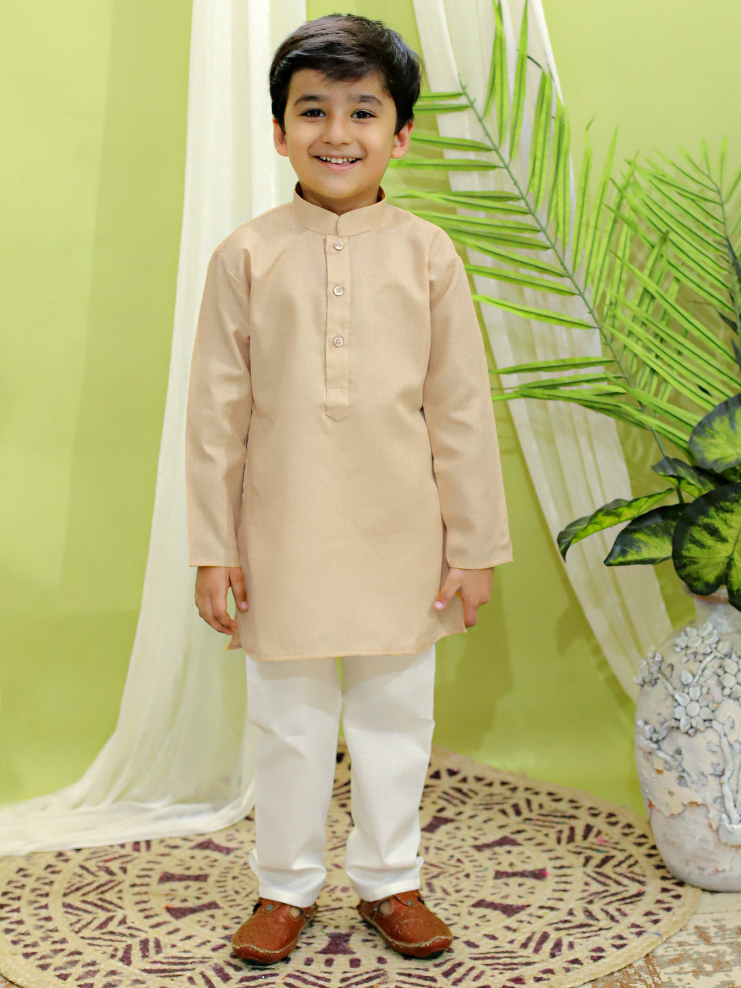 Kurta Pajama Set for Boys - Coral | BR23KP51CLB | DesiQlo