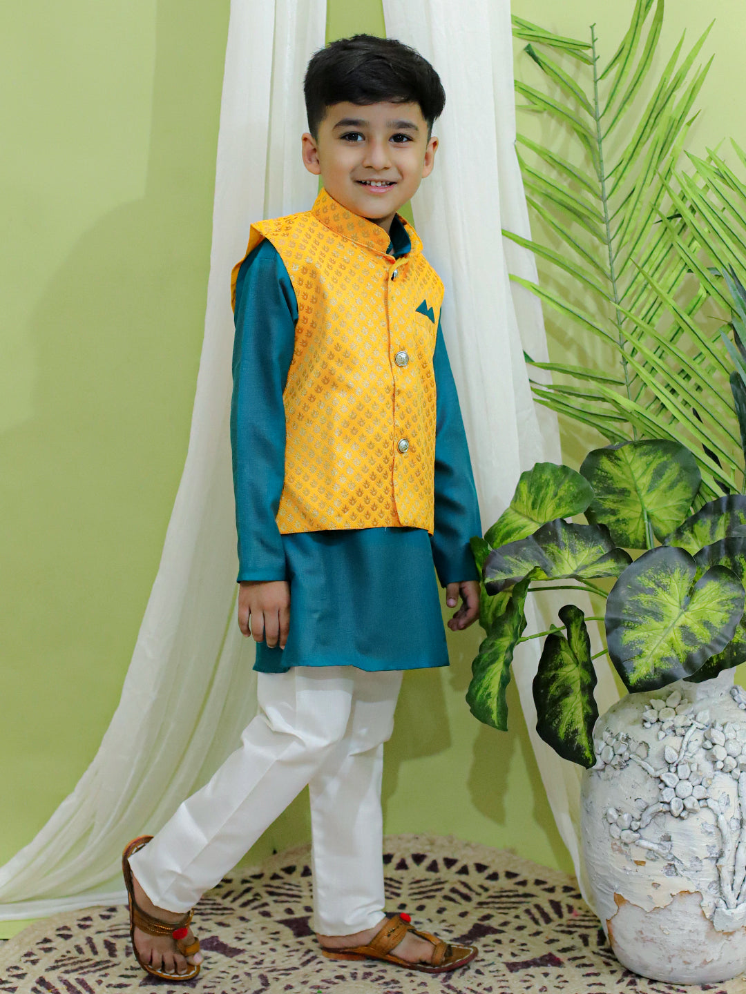 Kurta Pajama Set for Boys - Yellow | BR23KP51YWB | DesiQlo