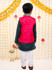 Cotton Kurta Pajama Set for Boys - Green | BR23KP52PIC
