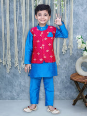 Kurta Pajama Set for Kids - Blue | BR23KP54BLB
