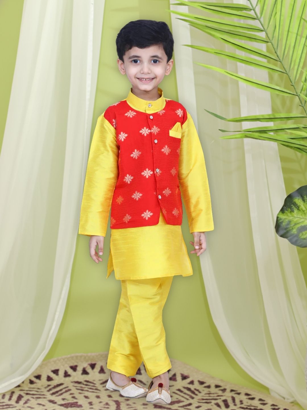 Kurta Pajama Set for Boys - Yellow | BR23KP54YWB