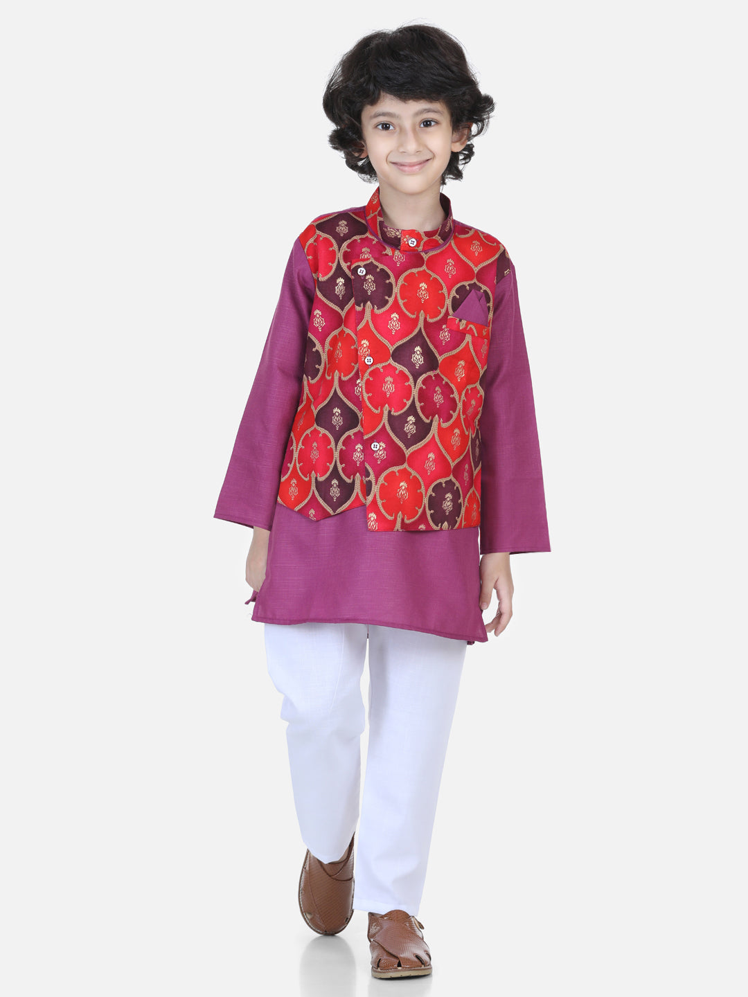 Kurta Pajama Set for Boys - Purple | BR23KP56PRB | DesiQlo