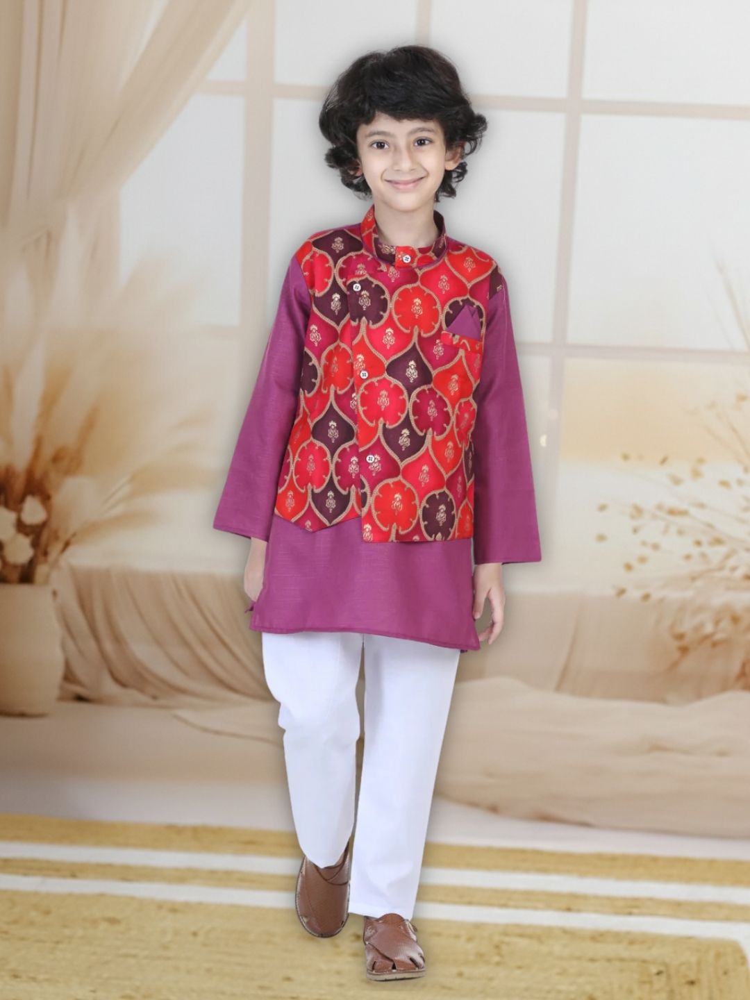 Kurta Pajama Set for Boys - Purple | BR23KP56PRB