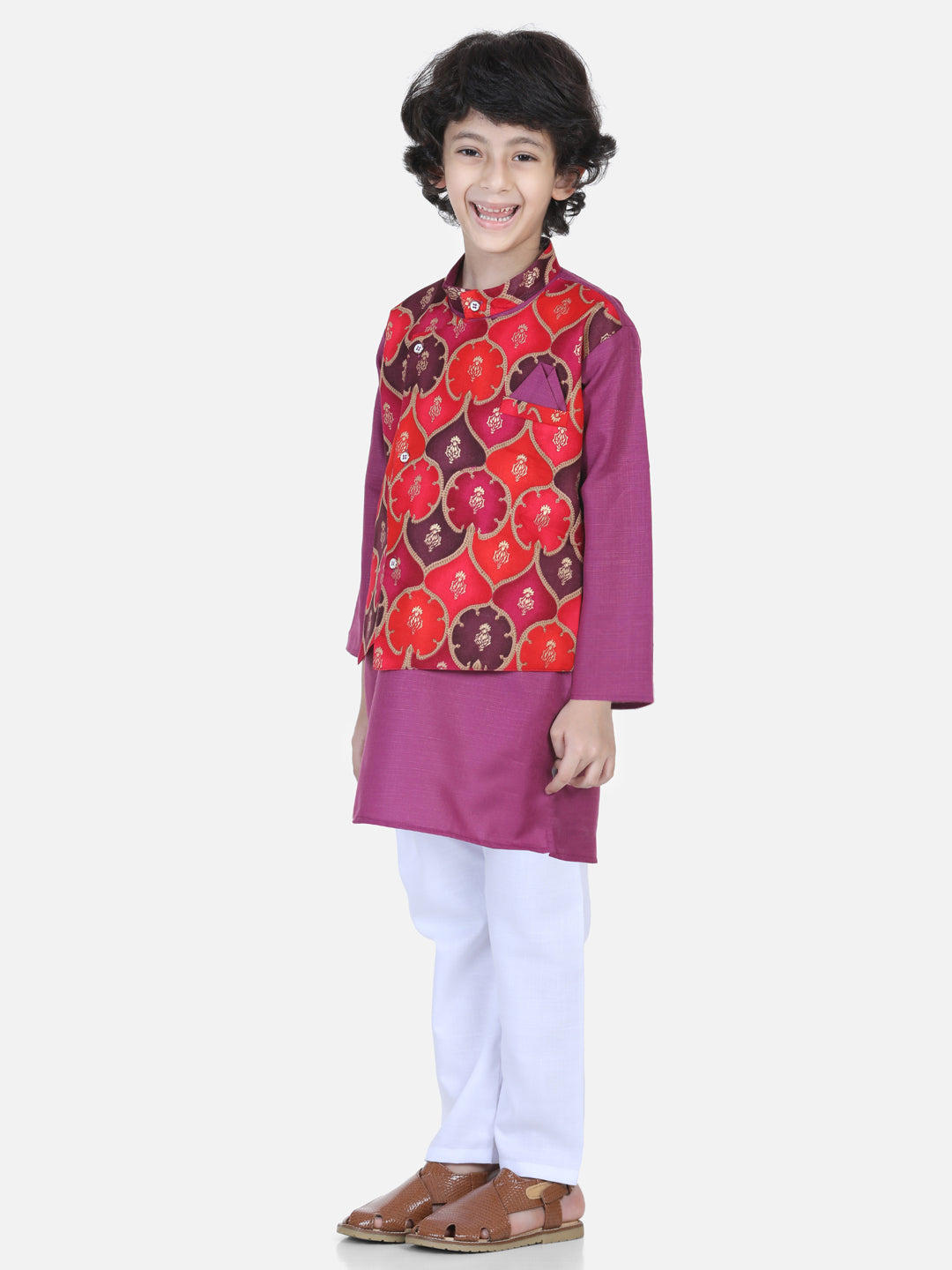 Kurta Pajama Set for Boys - Purple | BR23KP56PRB | DesiQlo