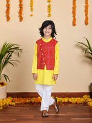 Cotton Kurta Pajama Set for Boys - Red | BR23KP57RDA