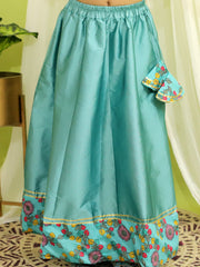 Chanderi Lehenga Choli Set for Girls - Blue | BR23LC54BLB