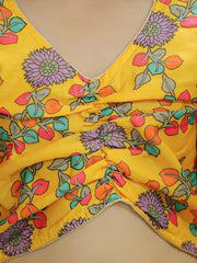 Chanderi Lehenga Choli Set for Girls - Yellow | BR23LC54YWB