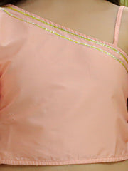 Chanderi Lehenga Choli Set for Kids - Peach | BR23LC55PHB