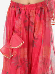 Chanderi Lehenga Choli Set for Girls - Pink | BR23LC56PIB