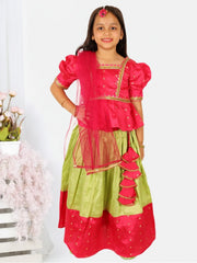 Lehenga Choli Set for Girls - Pink | BR23LC59PIB