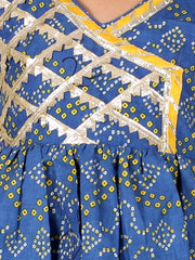 Pure Cotton Lehenga Choli Set for Girls - Blue | BR23LC62BLB