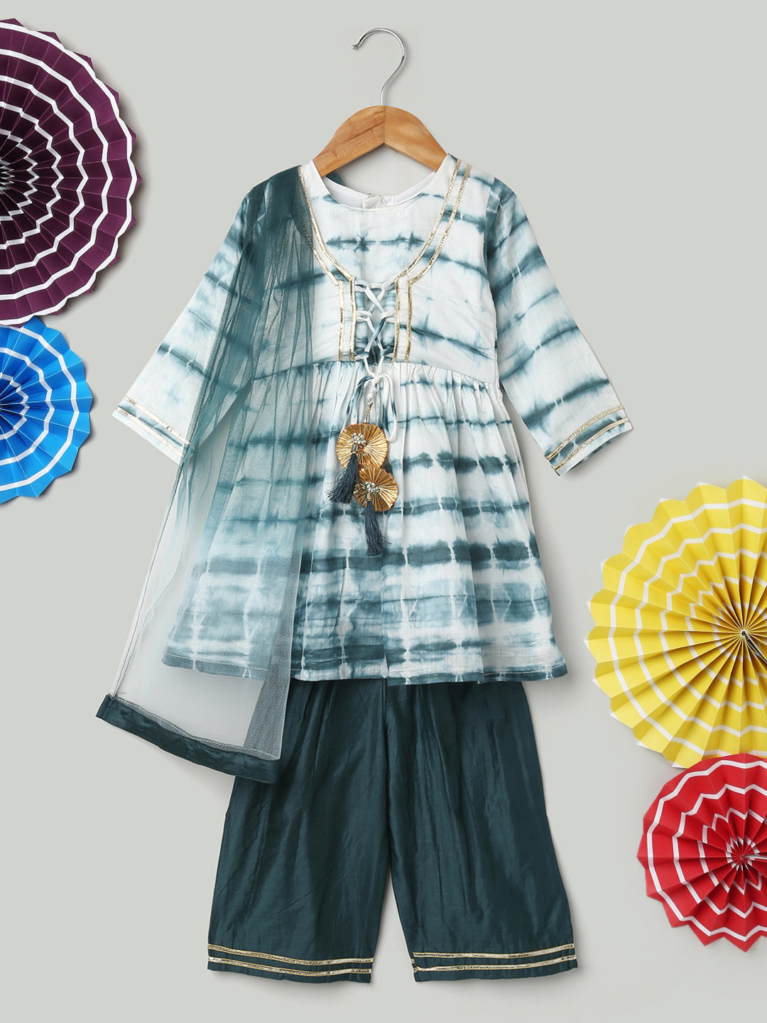 Ethnic Suit Set for Girls - Blue | BR23SU34BLB | DesiQlo