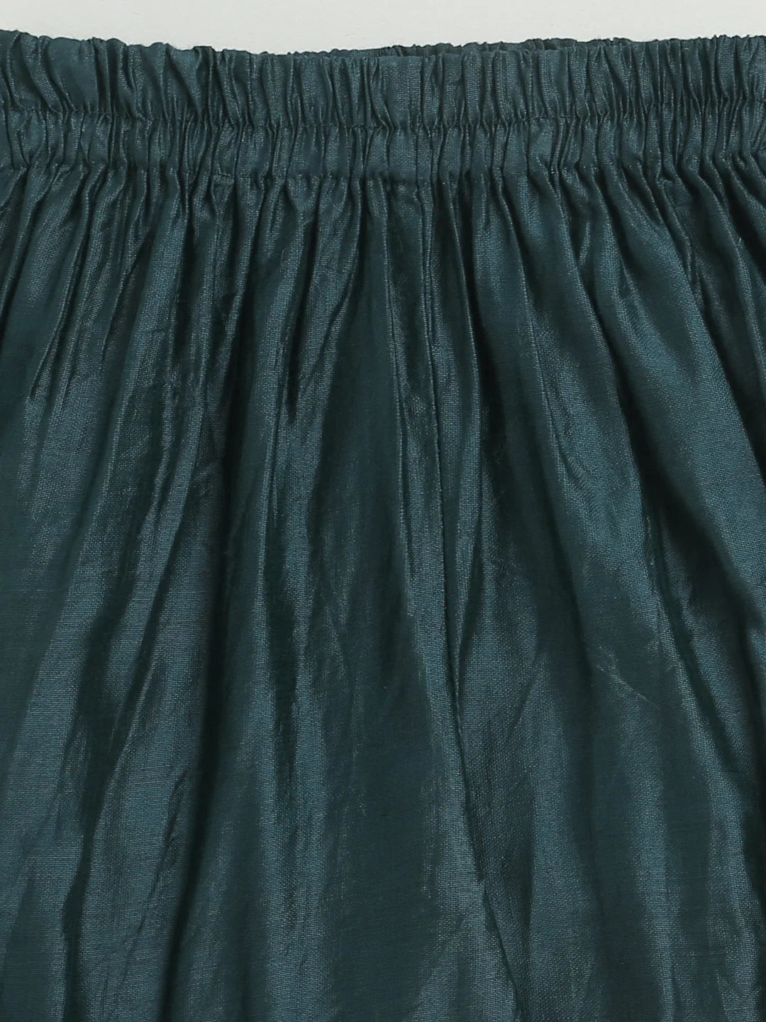 Red Chanderi Silk Kurti Pant Dupatta Set - Girls Indian Wear