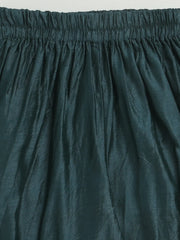 Hand Dyed Chanderi Silk Kurti Pant with Dupatta for Girls- Red-BR23SU34RDB