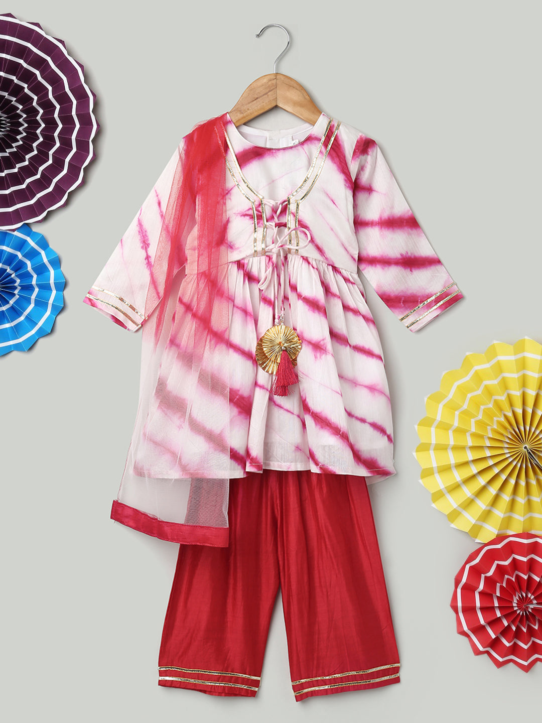 Ethnic Suit Set for Girls - Red | BR23SU34RDB