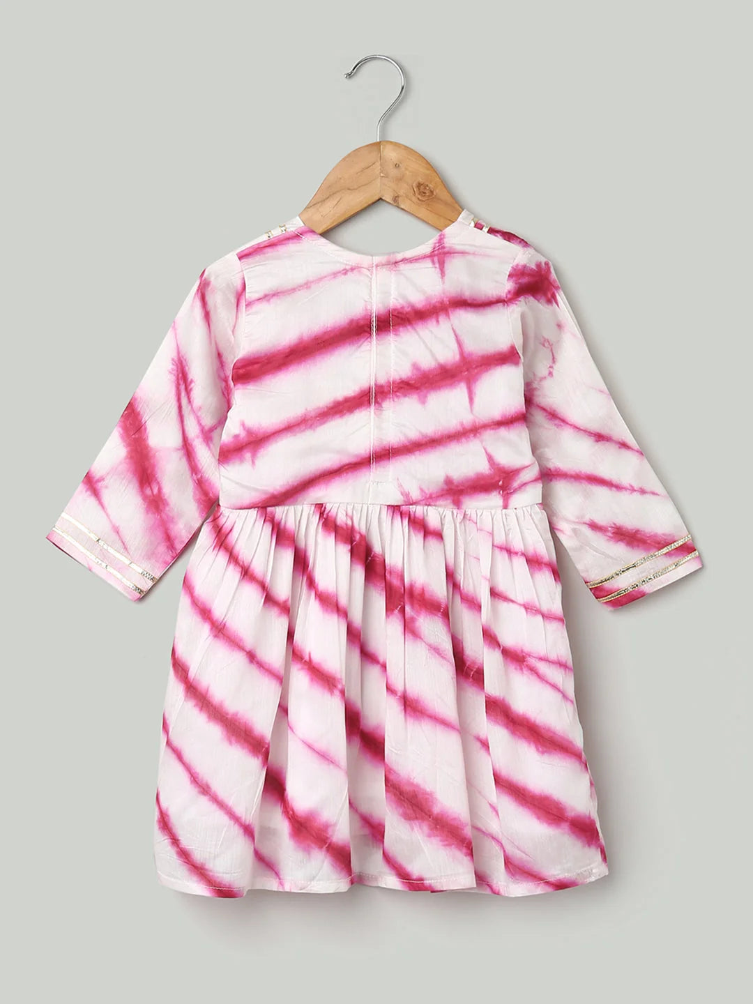 Red Chanderi Silk Kurti Pant Dupatta Set - Girls Indian Wear