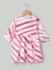 Hand Dyed Chanderi Silk Kurti Pant with Dupatta for Girls- Red-BR23SU34RDB