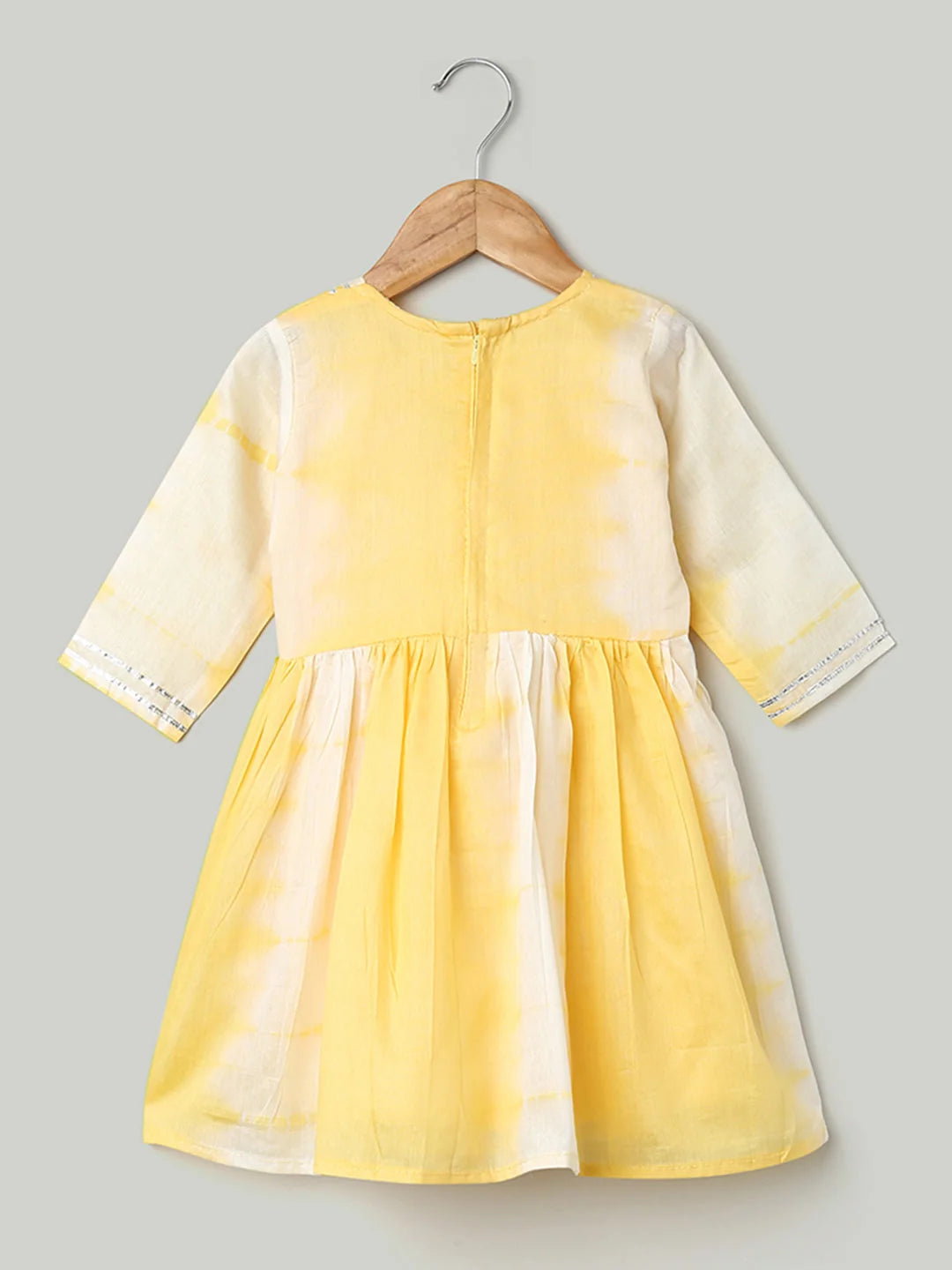 Yellow Chanderi Silk Kurti Pant Set for Girls | Indian Wear