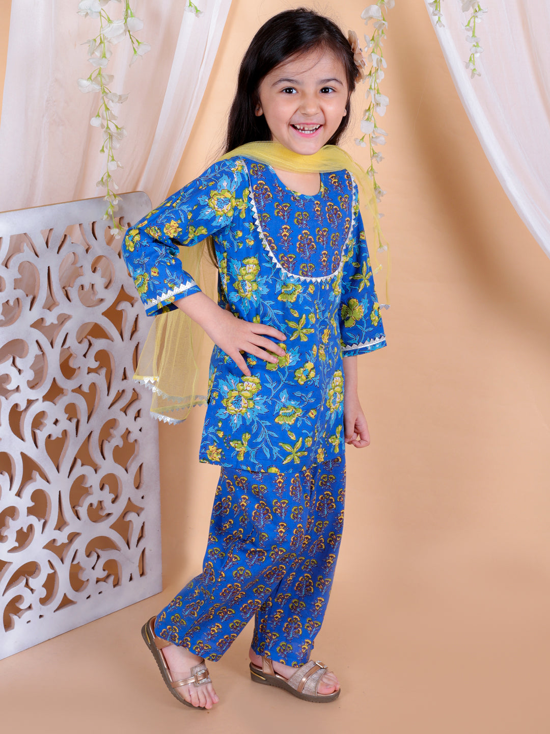 Ethnic Suit Set for Girls - Blue | BR23SU35BLC | DesiQlo