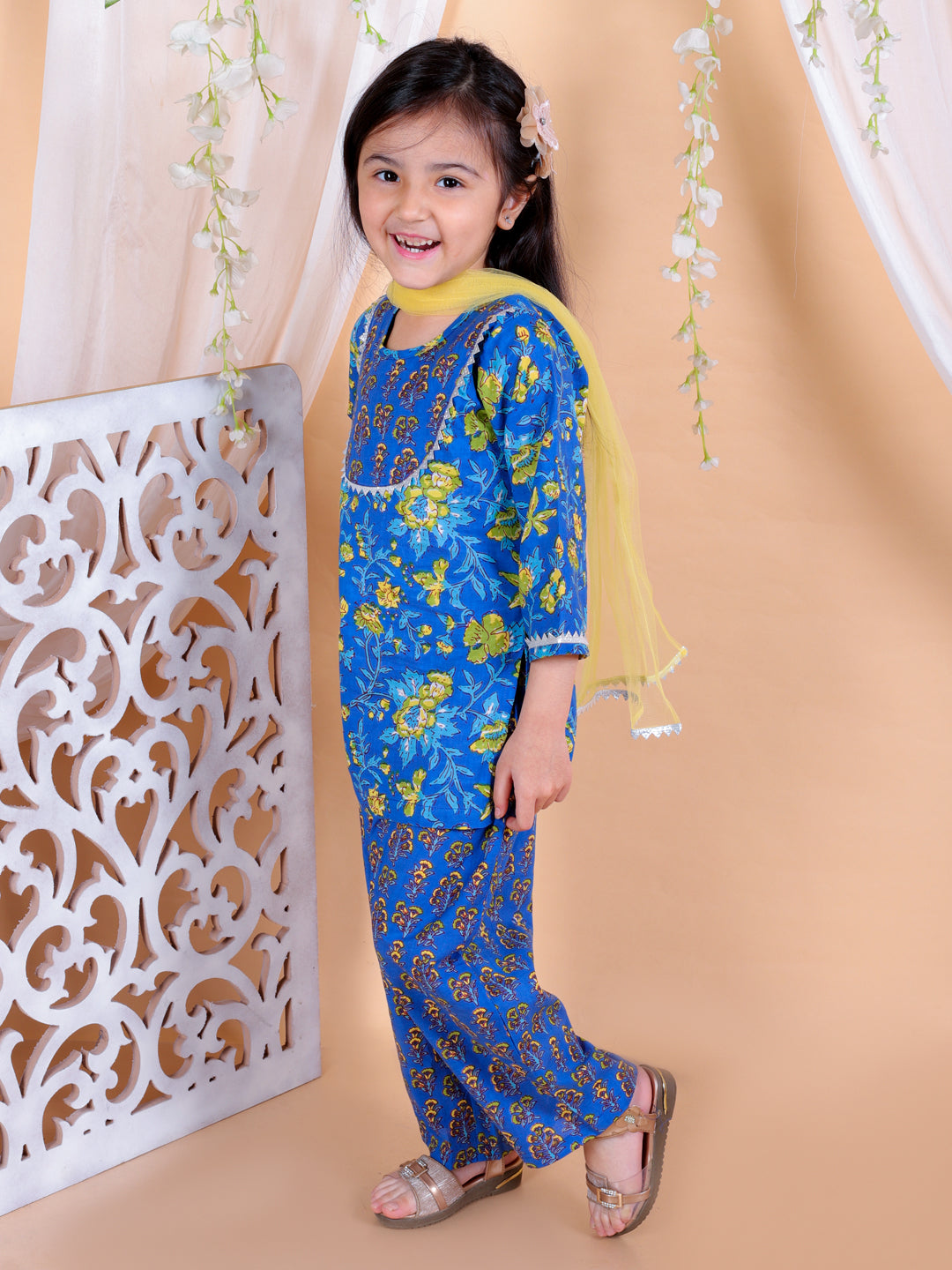 Ethnic Suit Set for Girls - Blue | BR23SU35BLC | DesiQlo