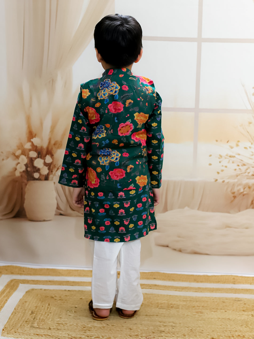 Kurta Pajama Set for Boys - Green | BR24KP74GRA | DesiQlo