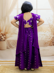 Lehenga Choli Set for Girls - Purple | BR24LC77PRA