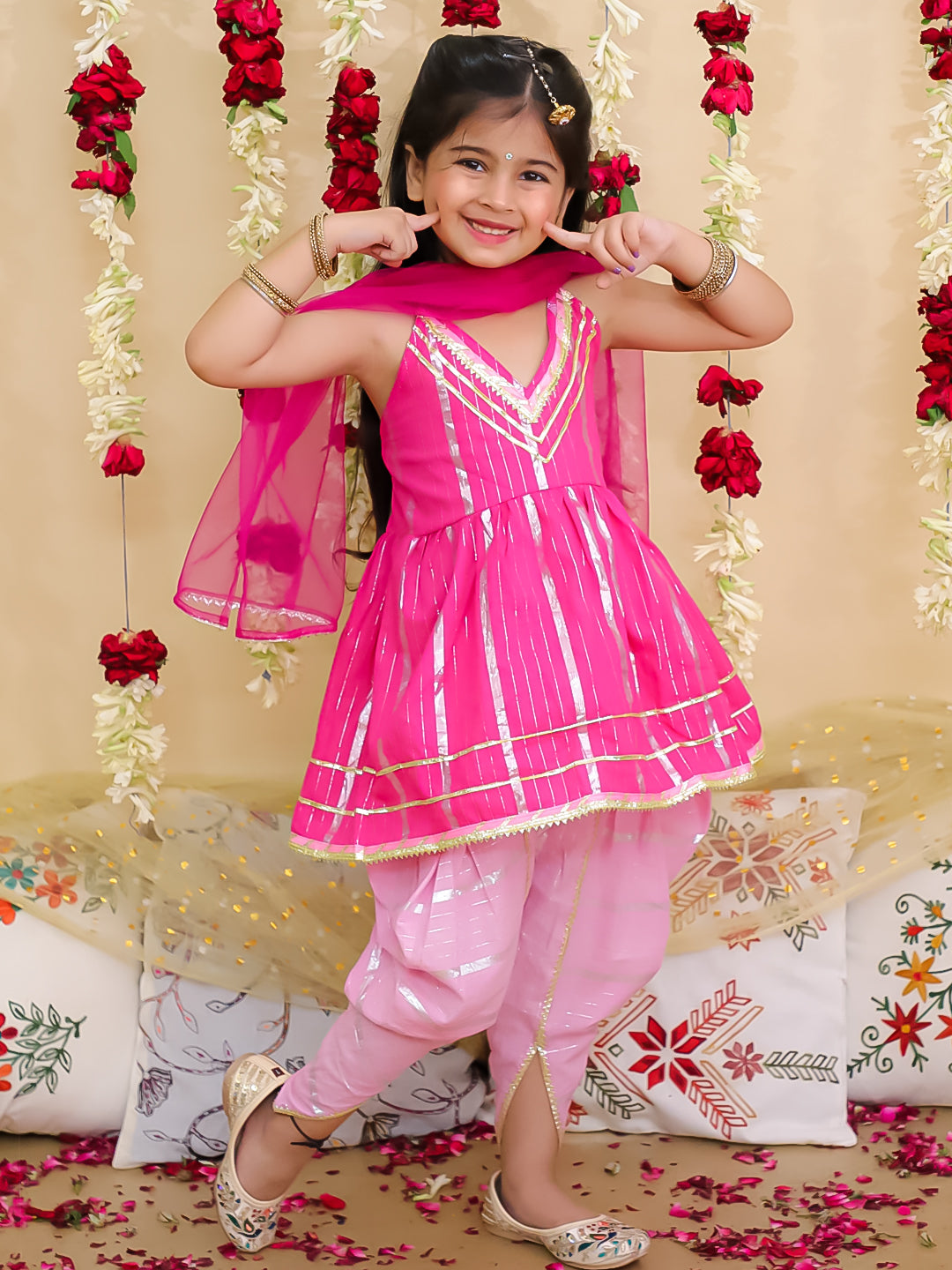 Ethnic Suit Set for Girls - Blue | BS25SU13BLA | DesiQlo