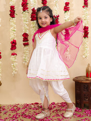 Ethnic Suit Set for Girls - Fuchsia | BS25SU13PIA