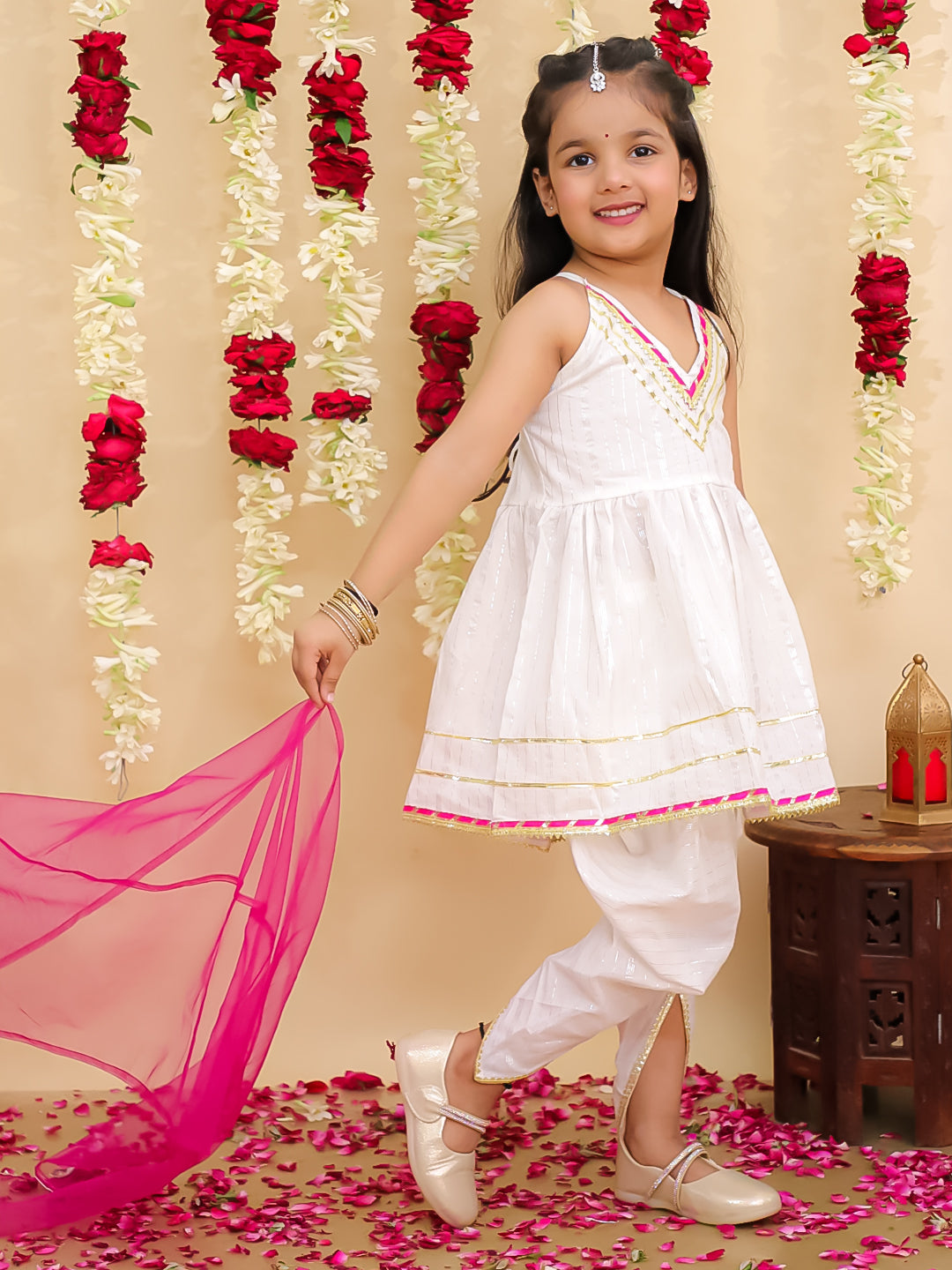 Ethnic Suit Set for Girls - Fuchsia | BS25SU13PIA | DesiQlo