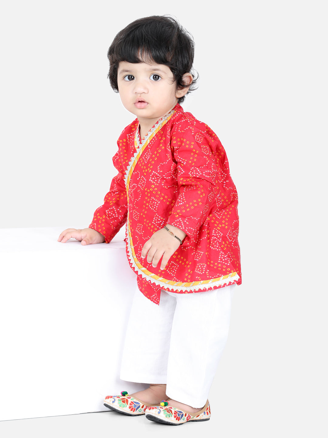 Cotton Kurta Pajama Set for Boys - Red | BS22IN18RDA | DesiQlo