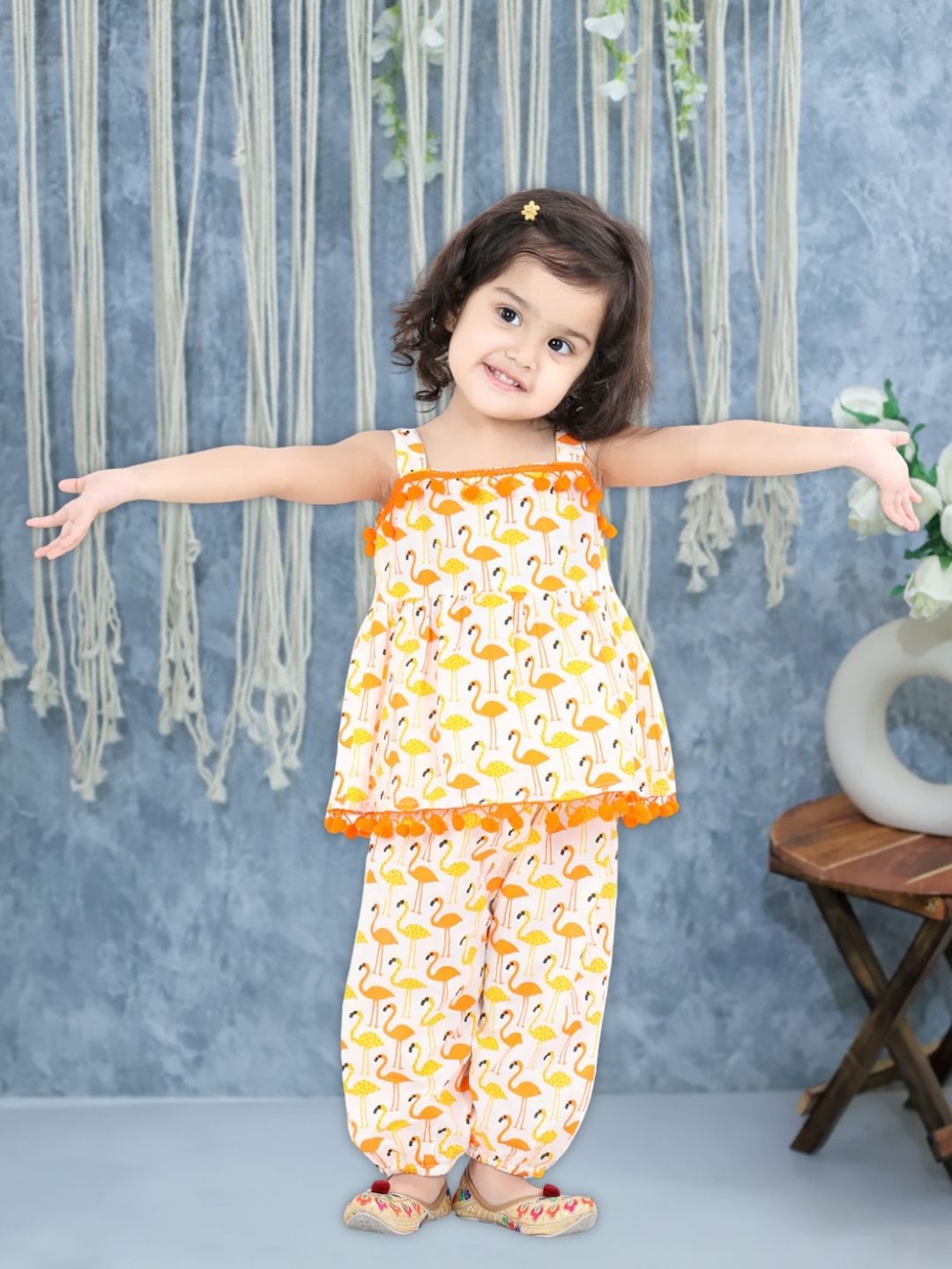 Ethnic Suit Set for Girls - Orange | BS22IW26ORC