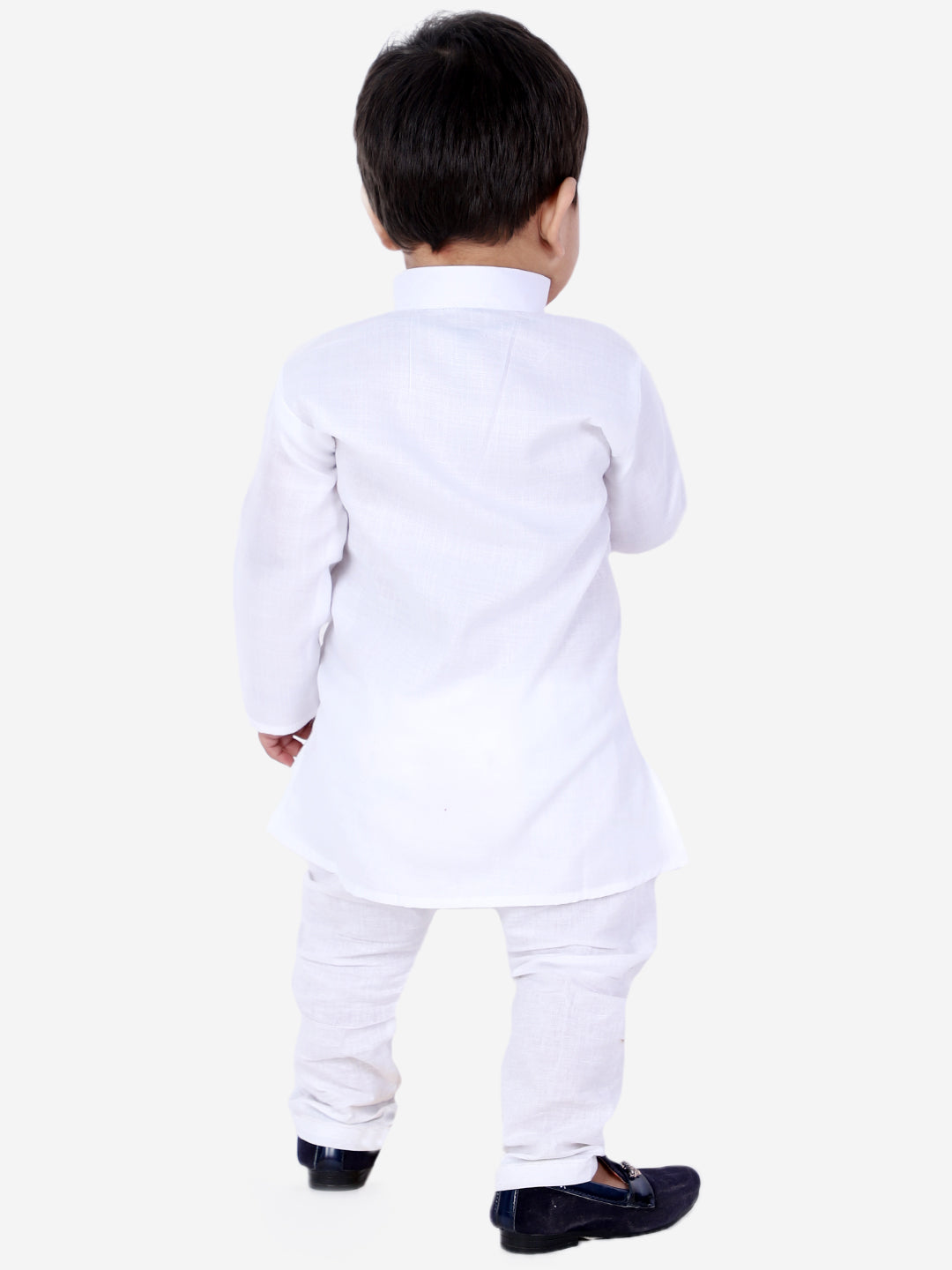Cotton Kurta Pajama Set for Kids - White | BS22KP22WHA | DesiQlo