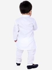 Cotton Kurta Pajama Set for Kids - White | BS22KP22WHA