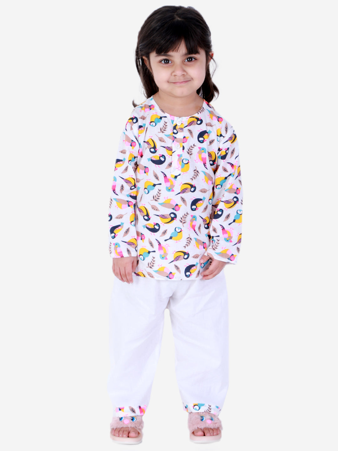 Cotton Night Suit for Kids - White | BS22NS11WHA | DesiQlo