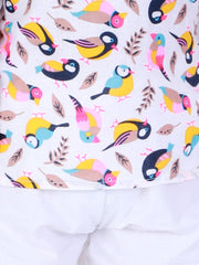 Cotton Night Suit for Kids - White | BS22NS11WHA