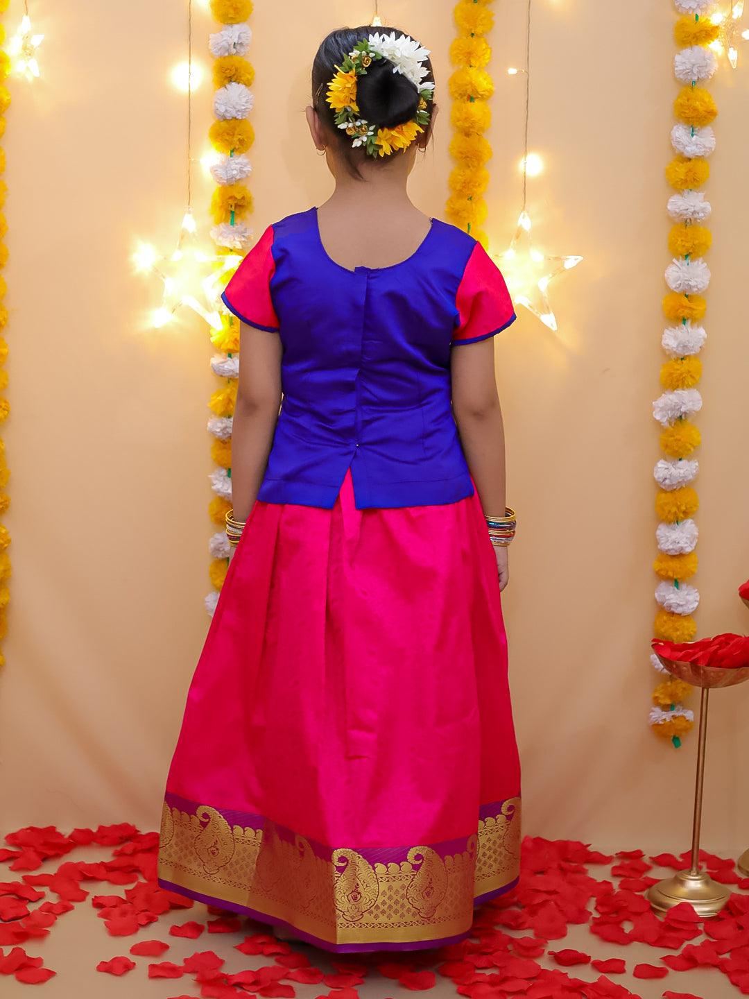 Lehenga Choli Set for Girls - Orange | BS22SI09RDB