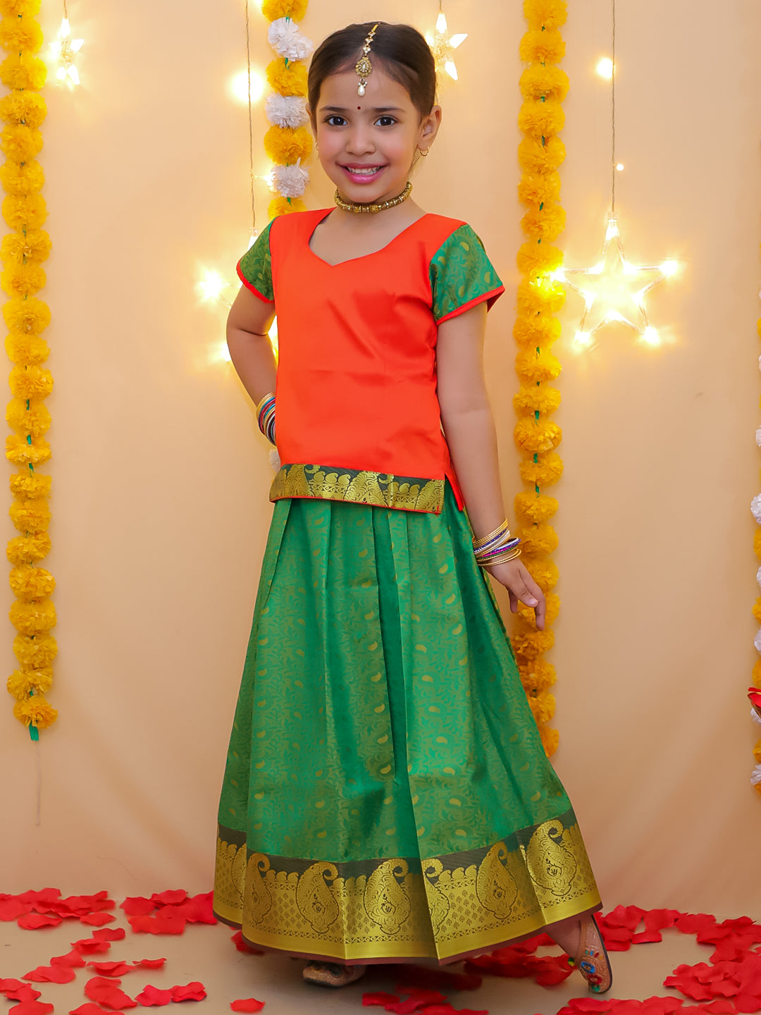 Lehenga Choli Set for Girls - Purple | BS22SI09PRB | DesiQlo