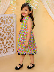 Pure Cotton Dress for Girls - Green | BS23DR50GRB