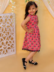 Pure Cotton Dress for Girls - Pink | BS23DR50PIB