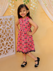 Pure Cotton Dress for Girls - Pink | BS23DR50PIB
