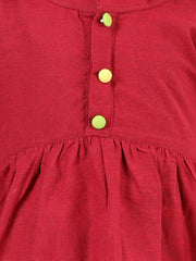 Cotton Dress for Girls - Maroon | BS23DR55MRA