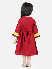 Cotton Dress for Girls - Maroon | BS23DR55MRA