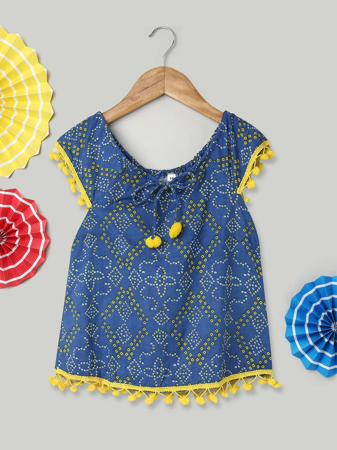Blue Cotton Jhabla Frock for Girls | Kids Clothing