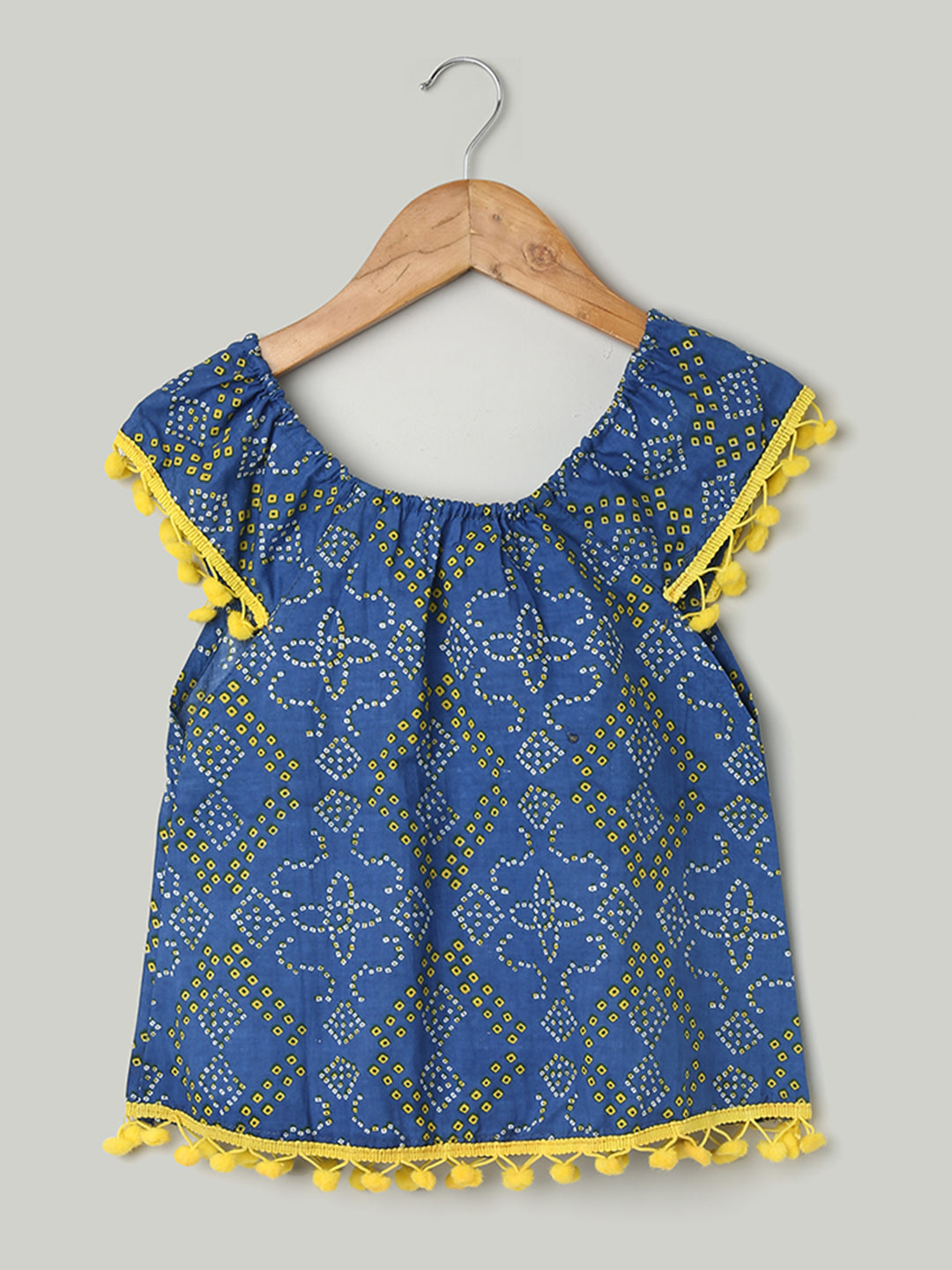 Blue Cotton Jhabla Frock for Girls | Kids Clothing