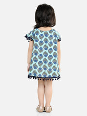 Cotton Dress for Girls - Blue | BS23IN27LBA