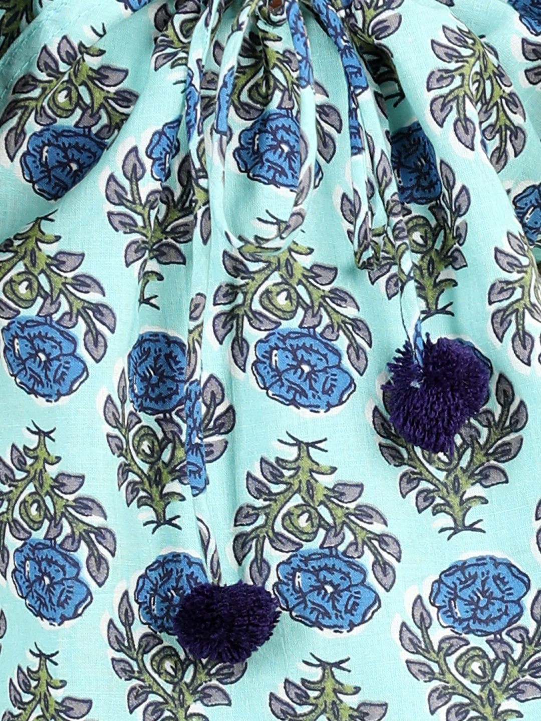 Cotton Dress for Girls - Blue | BS23IN27LBA | DesiQlo